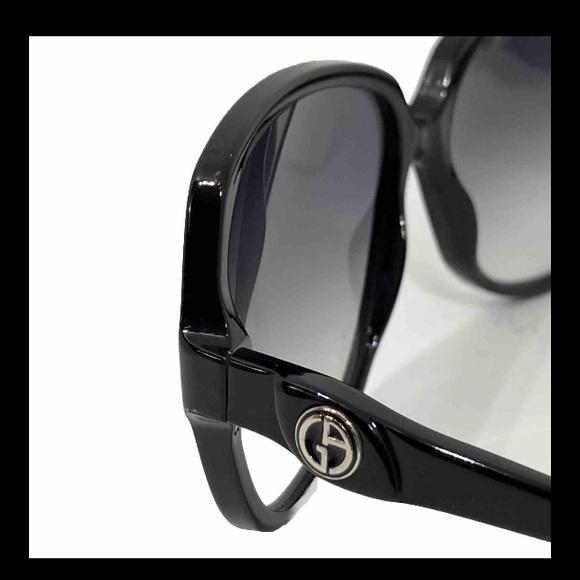 Giorgio Armani 756/s Authentic Oversized Sunglasses Black Grey Women’s Square - Picture 3 of 12